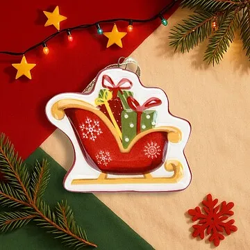 Елочная игрушка "Сани с подарками" арт. 0405