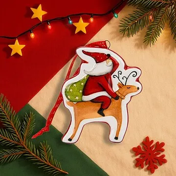 Елочная игрушка "Санта на олене" арт. 0400